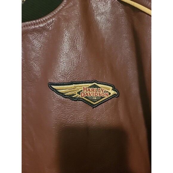 Harley-Davidson 120th Anniversary Mens Sz 2XL Dark Red Leather Jacket 97035-23VM - Picture 4 of 7